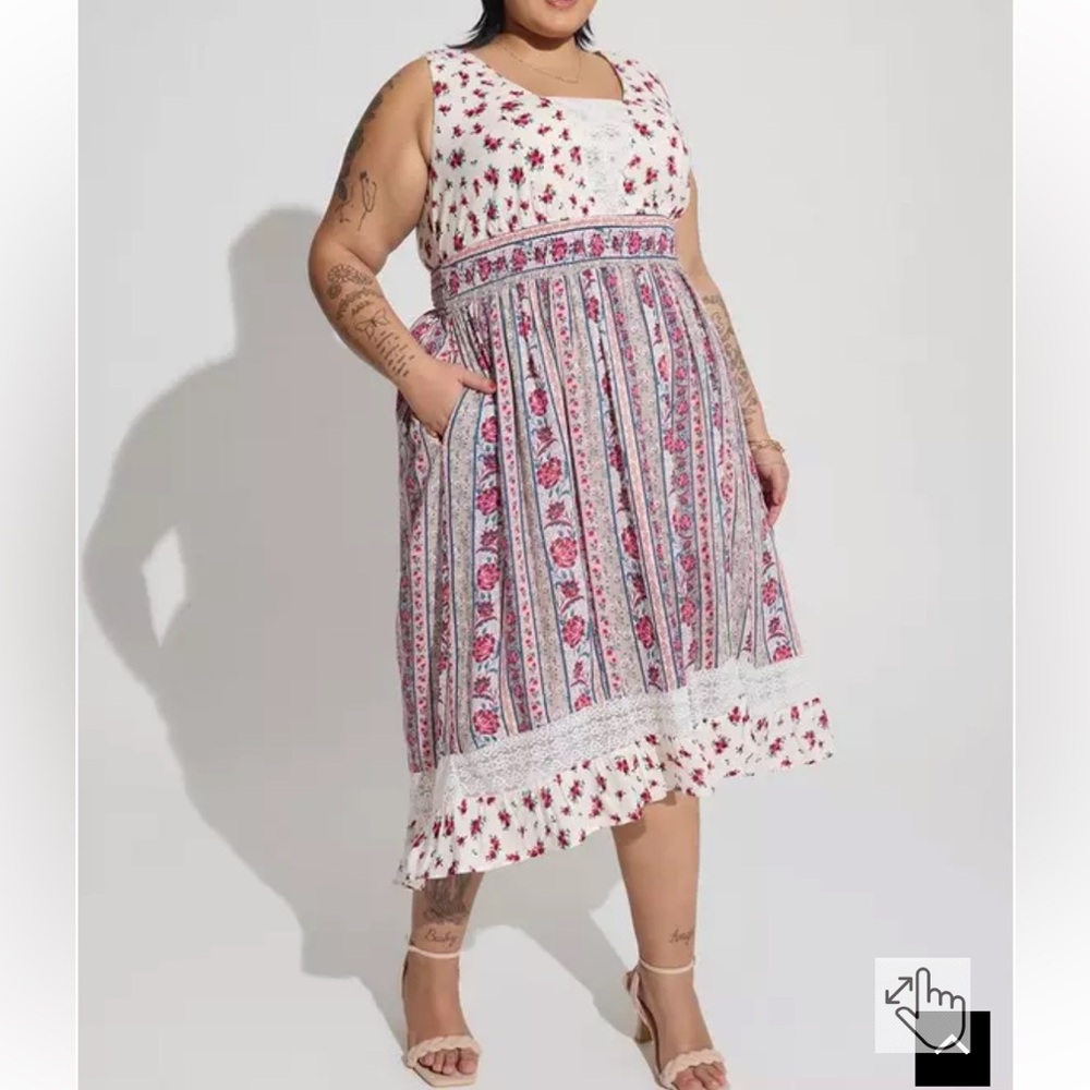 NWT torrid size 2 gauze lace inset hi low dress
